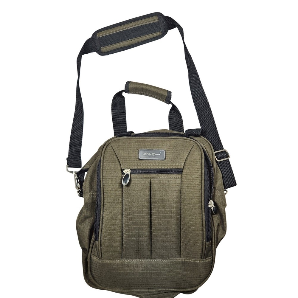 Vintage 90s/Y2K Eddie Bauer‎ Olive Green Crossbody Carry On Travel Shoulder Bag